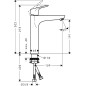 Mitigeur vasque Hansgrohe 190 Focus, sans robinetterie d'écoulement, chrome