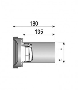 Pipe WC en PE droit + barrage anti-rats,montage encastré DN110