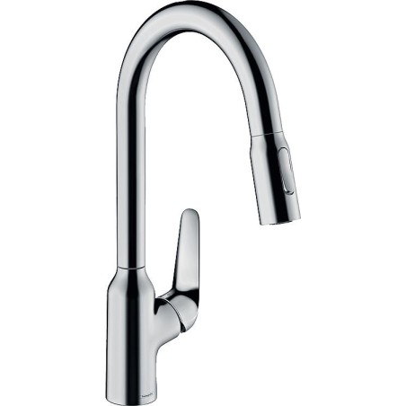 Mitigeur d'évier Hansgrohe 220 Focus M42, avec douchette de vaisselle extract., pivotant