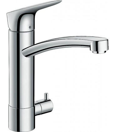 Mitigeur d'évier Hansgrohe 220 LogisM31, vanne d'arrêt, chrome pivotant