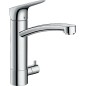 Mitigeur d'évier Hansgrohe 220 LogisM31, vanne d'arrêt, chrome pivotant