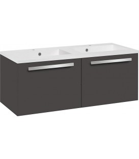 Meuble sous vasque et vasque minerale anthracite mat 2 tiroirs 1210x494x510mm