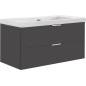 Meuble sous vasque + vasque EPIL anthracite mat, 2 tiroirs 860x550x510mm