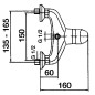 mitigeur douche RUMBA II saillie 160 mm