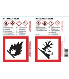 Etiquette adhésif pour carburant diesel emballage 25x4 feuilles