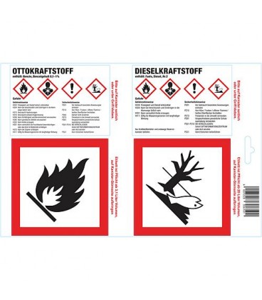 Etiquette adhésif pour carburant diesel emballage 25x4 feuilles