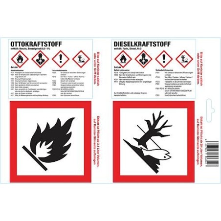 Etiquette adhésif pour carburant diesel emballage 25x4 feuilles