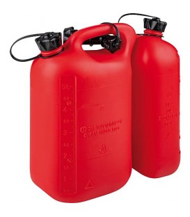 Jerrican double standard plastique, 5,5 l + 3l, rouge 835000