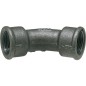 Raccord en fonte malleable, noir coude 45°, 1/2" (fem/fem) Type 41