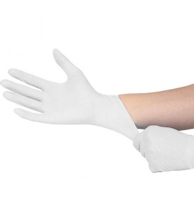 Gants nitril non poudré, 24 cm de long blanc, taille L / 100 pcs