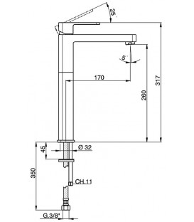 Mitigeur de Lavabo Rehaussé Dokos