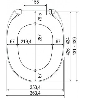 Abattant siege de WC Twist standard en Duroplast blanc