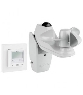 Minutérie programmable Soliris Smoove Uno Pure White Kit avec automatisme horaire, vent et soleil et cadre