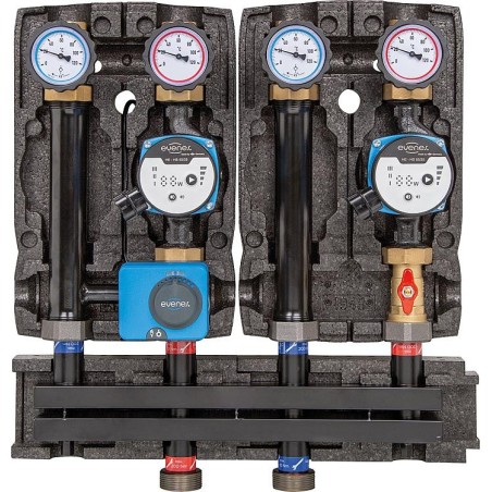 Module groupe de distribution Evenes, 1x circuit direct, 1x circuit mélangé, DN25 (1")