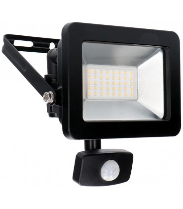 Projecteur - 30 W 3300 lm 4000K IP44 - Capteur - Sanan LED - Noir