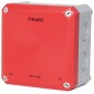 Boîte de dérivation FR 180x180x93mm encoches d'ouverture IP66 PS gris rouge éclairage de sécurité