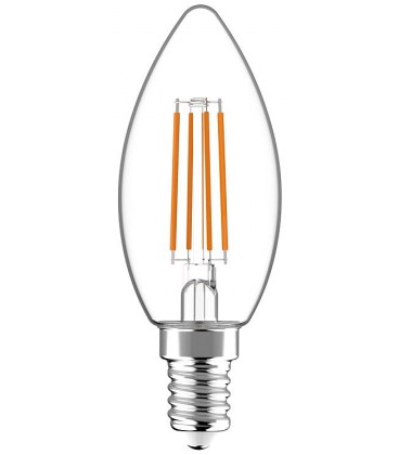 Ampoule bougie LED à filament C35 E14 4.5W 470lm 2700K claire 330° dimmable