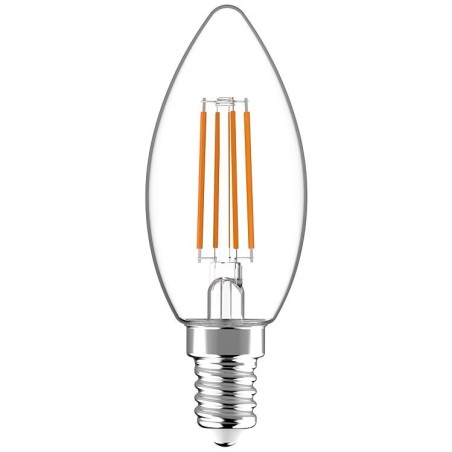 Ampoule bougie LED à filament C35 E14 4.5W 470lm 2700K claire 330° dimmable