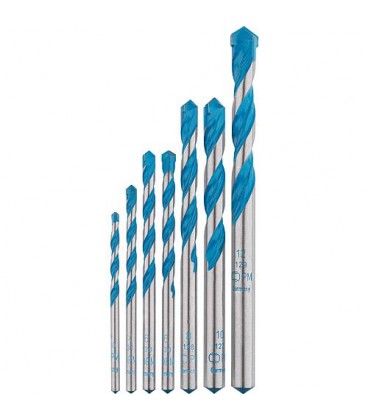 Set de forets multiusage BOSCH® EXPERT EXPERTMultiContruction Ø 4/5/6/6/8/10/12 mm, 7 pièces avec tige cylindrique