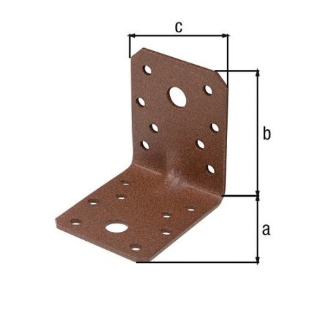 Schwerlast-Winkelverbinder mit Sicke DURAVIS® 70 x 70 x 55 mm, Material: Stahl, sendzimirverzinkt, Oberfläche: rostbraun