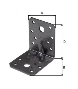 Schwerlast-Winkelverbinder mit Sicke DURAVIS® 70 x 70 x 55 mm, Material: Stahl, sendzimirverzinkt, Oberfläche: schwarz-diamant