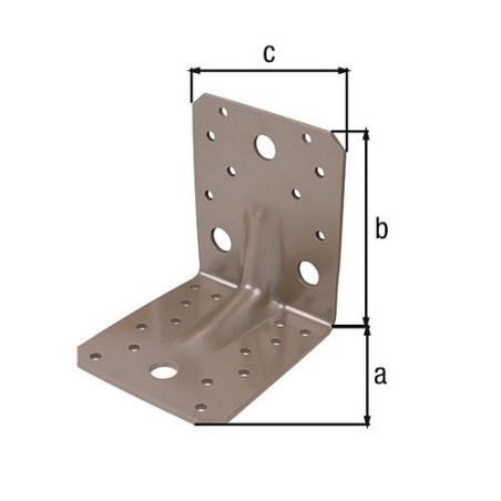 Schwerlast-Winkelverbinder 105 x 105 x 90 mm, mit Sicke DURAVIS® Material: Stahl, sendzimirverzinkt, perlbeige RAL 1035
