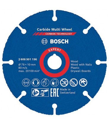 Disque à tronçonner BOSCH EXPERTCarbide Multiwheel Ø 76 x 10 mm