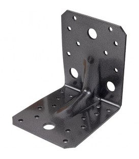 Schwerlast-Winkelverbinder 105  105  90 mm, mit Sicke DURAVIS®, Material: Stahl, sendzimirverzinkt, Oberfläche: schwarz-diamant