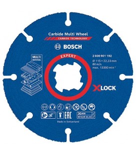 Disque à tronçonner BOSCH EXPERTCarbide Multiwheel Ø 115 mm X-LOCK