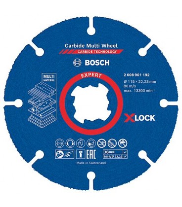 Disque à tronçonner BOSCH EXPERTCarbide Multiwheel Ø 115 mm X-LOCK