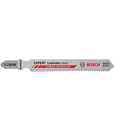 Lames de scie sauteuse BOSCH® EXPERT T128BHM longueur 92 mm, pour plancher stratifié, conditionnement 3 pièces