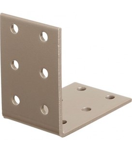 Lochplattenwinkel DURAVIS® 60 x 60 x 40 mm, Material: Stahl, sendzimirverzinkt, Oberfläche: perlbeige RAL 1035