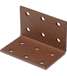 Lochplattenwinkel DURAVIS® 40 x 40 x 60 mm, Material: Stahl, sendzimirverzinkt, Oberfläche: rostbraun