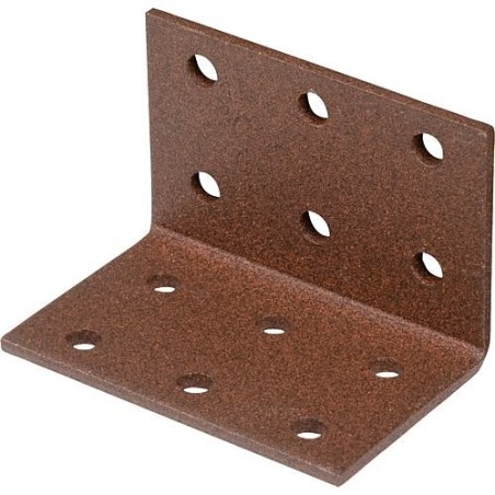 Lochplattenwinkel DURAVIS® 40 x 40 x 60 mm, Material: Stahl, sendzimirverzinkt, Oberfläche: rostbraun