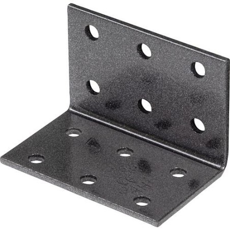Lochplattenwinkel DURAVIS® 40 x 40 x 60 mm, Material: Stahl, sendzimirverzinkt, Oberfläche: schwarz-diamant
