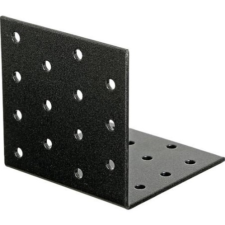 Lochplattenwinkel DURAVIS® 80 x 80 x 80 mm, Material: Stahl, sendzimirverzinkt, Oberfläche: schwarz-diamant