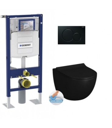 Pack WC geberit et sento suspendu abattant SLIM noir