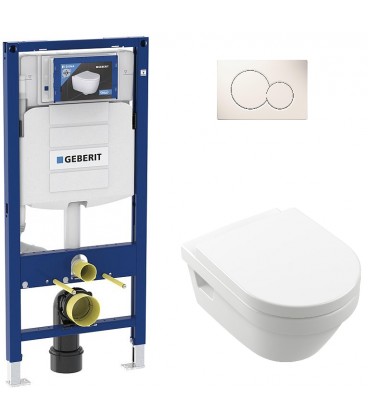 Pack Bati support Geberit et WC suspendu Villeroy & Boch NEWO sans rebord