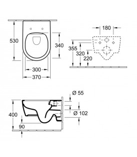 Pack Bati support Geberit et Pack WC Villeroy Boch O. NOVO WC suspendu compact