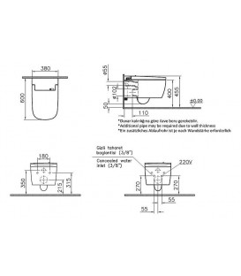 Pack Bati support Geberit et Pack WC Villeroy Boch O. NOVO WC suspendu compact