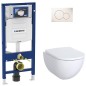 Pack Bati support Geberit et WC Suspendu douche VitrA V-Care 1.1 Basic blanc