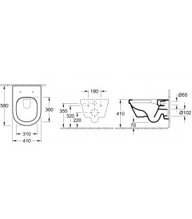 Pack Bati support Geberit et Pack WC Villeroy Boch O. NOVO WC suspendu compact