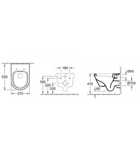 Pack Bati support Geberit et Pack WC Villeroy Boch O. NOVO WC suspendu compact