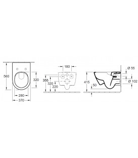 Pack Bati support Geberit et Pack WC Villeroy Boch O. NOVO WC suspendu compact