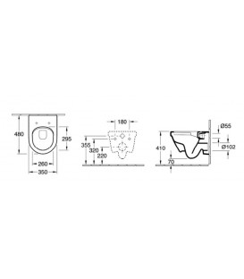 Pack Bati support Geberit et Pack WC Villeroy Boch O. NOVO WC suspendu compact