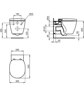 Pack Bati support Geberit et Pack WC Villeroy Boch O. NOVO WC suspendu compact