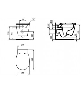 Pack Bati support Geberit et Pack WC Villeroy Boch O. NOVO WC suspendu compact