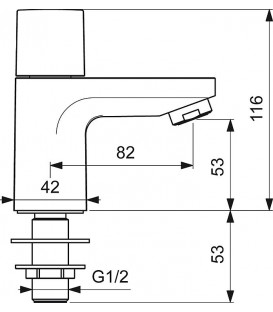 robinet Ideal Standard Ceraplan III, saillie 85 mm