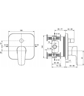 mitigeur baignoire Ideal Standard Ceraplan III,saillie 165 mm