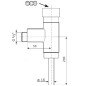 Robinet temporisé pour urinoir avec pré-arrêt,version métalli. régulation indi.